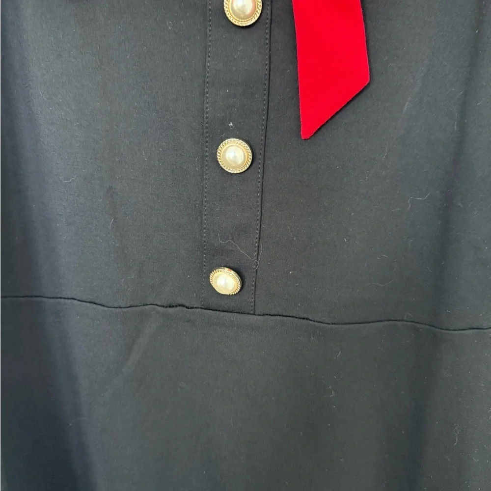 Modcloth Black Mini Dress with Red Trim and Bow - Picture 11 of 13